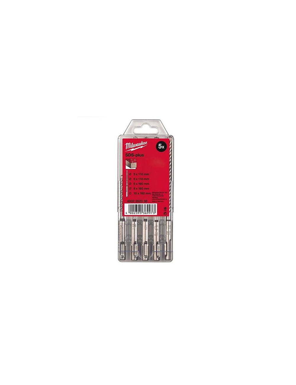 MILWAUKEE WIERTŁA SDS-PLUS KOMPLET 5szt.