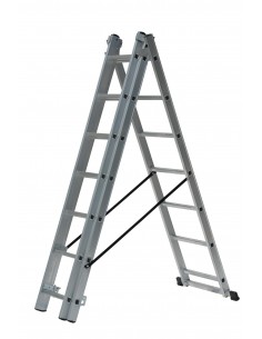 AWTOOLS DRABINA ALUMINIOWA 3x12 STOPNI 150KG ADAPATACJA NA SCHODY